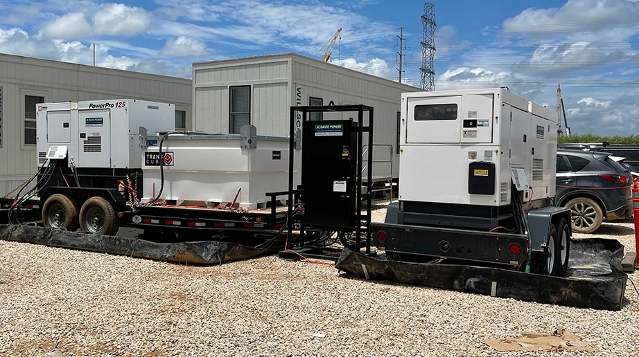 Field service team supporting generator rental operations